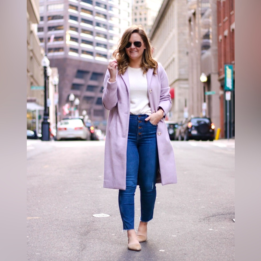 Lilac Abercrombie & Fitch Dad Coat